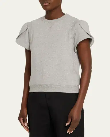 3.1 Phillip Lim French Terry Tulip-Sleeve Sweatshirt | Thumbnail 4