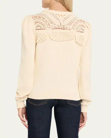 Ulla Johnson Lucette Openwork Crewneck Sweater | Thumbnail 3 Ulla Johnson Lucette Openwork Crewneck Sweater | Thumbnail 3
