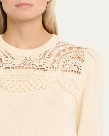 Ulla Johnson Lucette Openwork Crewneck Sweater | Thumbnail 5 Ulla Johnson Lucette Openwork Crewneck Sweater | Thumbnail 5