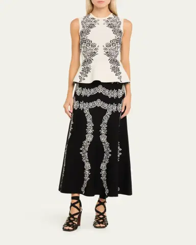 Ulla Johnson Vanna Jacquard Peplum Tank Top | Thumbnail 2