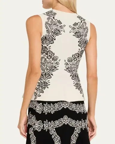 Ulla Johnson Vanna Jacquard Peplum Tank Top | Thumbnail 3