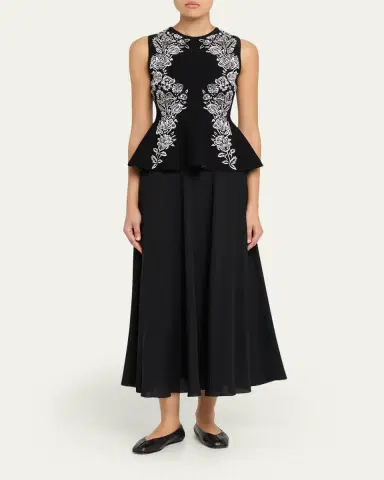 Ulla Johnson Vanna Jacquard Peplum Tank Top | Thumbnail 6