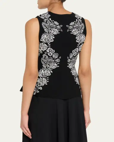 Ulla Johnson Vanna Jacquard Peplum Tank Top | Thumbnail 7