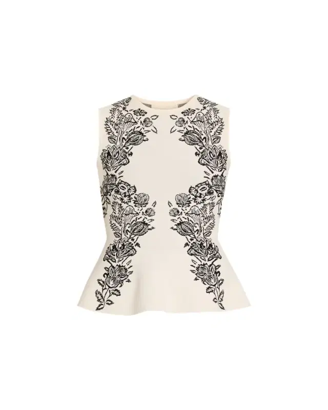 Vanna Jacquard Peplum Tank Top