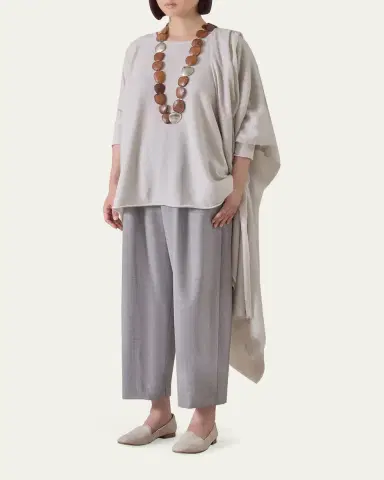 Eskandar Slim Sleeve Raw-Edge Bateau Neck Top - Mid Plus Length | Thumbnail 2 Eskandar Slim Sleeve Raw-Edge Bateau Neck Top - Mid Plus Length | Thumbnail 2