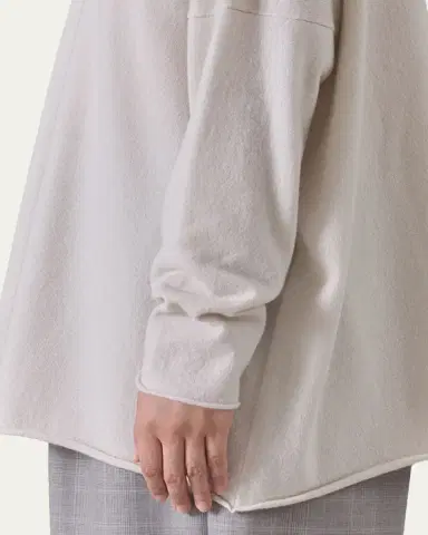 Eskandar Slim Sleeve Raw-Edge Bateau Neck Top - Mid Plus Length | Thumbnail 5 Eskandar Slim Sleeve Raw-Edge Bateau Neck Top - Mid Plus Length | Thumbnail 5