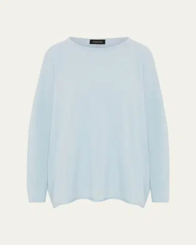 Eskandar Slim Sleeve Raw-Edge Bateau Neck Top - Mid Plus Length | Thumbnail 6 Eskandar Slim Sleeve Raw-Edge Bateau Neck Top - Mid Plus Length | Thumbnail 6