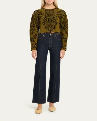 Ulla Johnson Elisa Jacquard Knit Crop Sweater | Thumbnail 2 Ulla Johnson Elisa Jacquard Knit Crop Sweater | Thumbnail 2