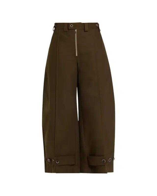 Tab-Ankle Barrel Trousers