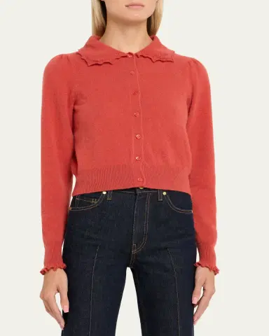Ulla Johnson Kalila Collared Cashmere Crop Cardigan | Thumbnail 4 Ulla Johnson Kalila Collared Cashmere Crop Cardigan | Thumbnail 4