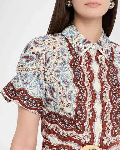 Cara Cara Malena Paisley Mini Shirtdress | Thumbnail 9