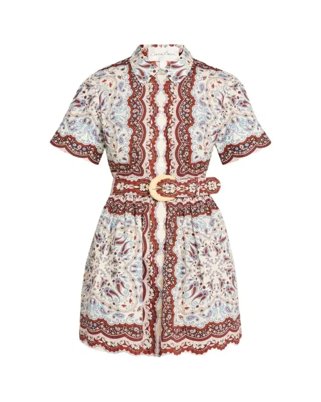 Malena Paisley Mini Shirtdress