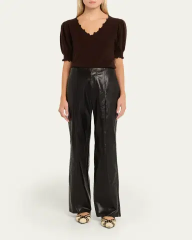 Ulla Johnson Polline Cashmere Short-Sleeve Top | Thumbnail 2