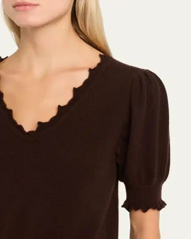 Ulla Johnson Polline Cashmere Short-Sleeve Top | Thumbnail 5