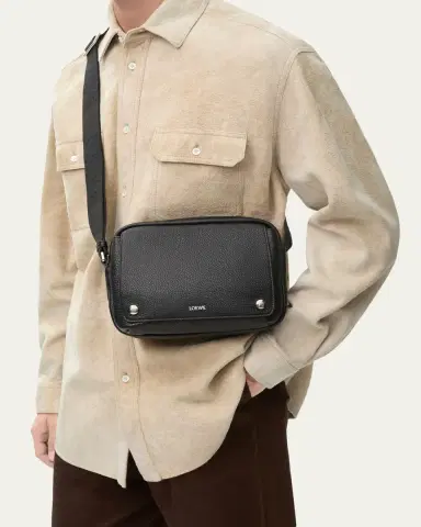 Loewe Men's Medium Pebble Grained Calfskin Messenger Bag | Thumbnail 2