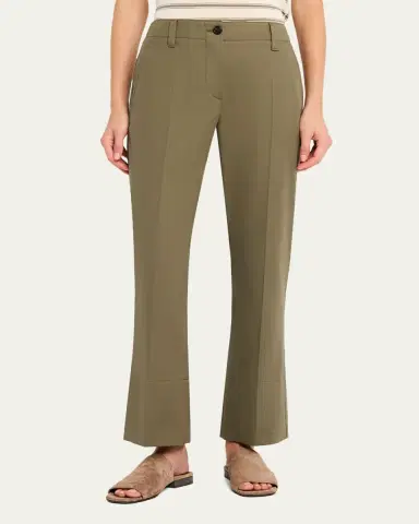 Brunello Cucinelli Linen Twill Kickflare Cigarette Pants | Thumbnail 4 Brunello Cucinelli Linen Twill Kickflare Cigarette Pants | Thumbnail 4