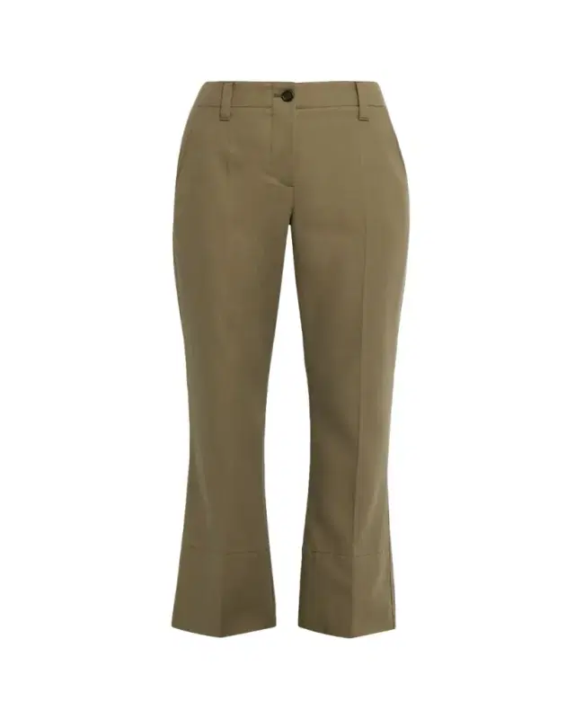 Brunello Cucinelli Linen Twill Kickflare Cigarette Pants