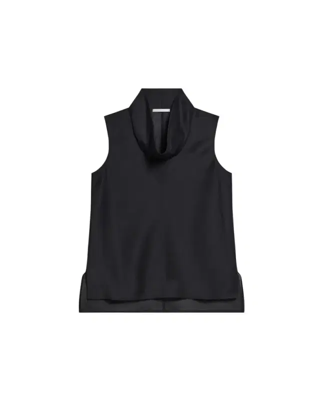 Organza Cowl-Neck Shell Top