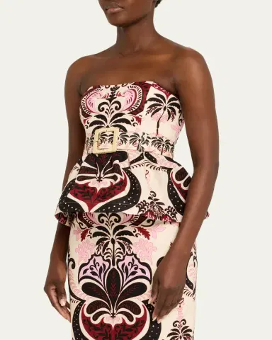 Cara Cara Tilda Strapless Floral Peplum Top | Thumbnail 4 Cara Cara Tilda Strapless Floral Peplum Top | Thumbnail 4