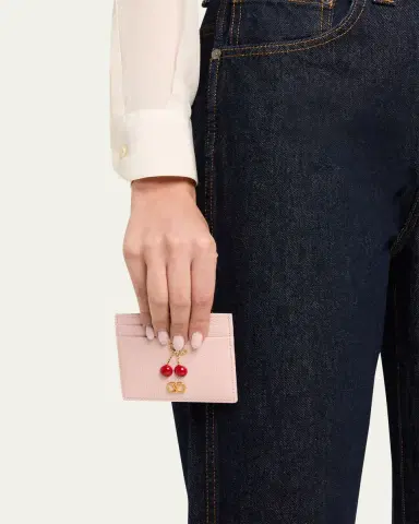 Valentino Garavani Cherry-Embellished Leather Card Case | Thumbnail 5 Valentino Garavani Cherry-Embellished Leather Card Case | Thumbnail 5