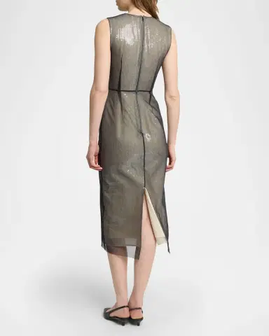 Erdem Embellished Organza Sleeveless Sequin Midi Dress | Thumbnail 7 Erdem Embellished Organza Sleeveless Sequin Midi Dress | Thumbnail 7