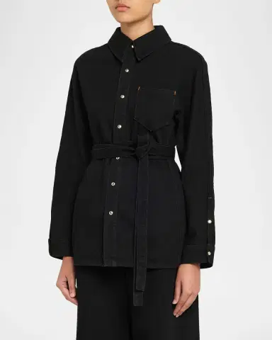 OSSOU Denim Cinch Shirt Jacket | Thumbnail 8 OSSOU Denim Cinch Shirt Jacket | Thumbnail 8