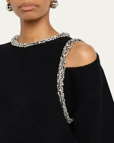 SIMKHAI Monroe Embellished Cut-Out Sweater | Thumbnail 5
