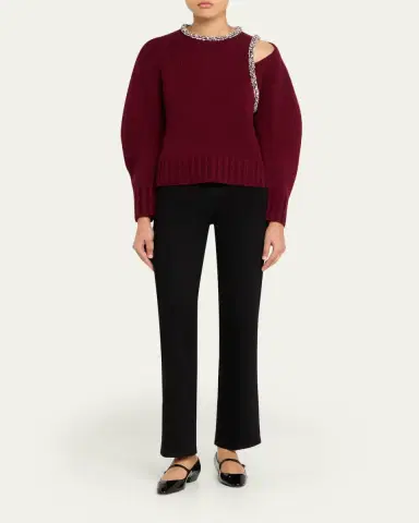 SIMKHAI Monroe Embellished Cut-Out Sweater | Thumbnail 6