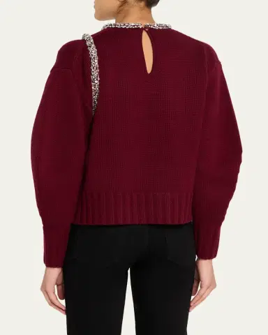 SIMKHAI Monroe Embellished Cut-Out Sweater | Thumbnail 7
