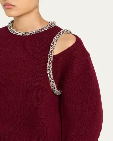 SIMKHAI Monroe Embellished Cut-Out Sweater | Thumbnail 9