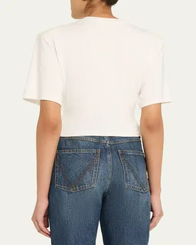 SIMKHAI Rowley Gathered Short-Sleeve Tee | Thumbnail 3