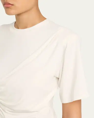 SIMKHAI Rowley Gathered Short-Sleeve Tee | Thumbnail 5