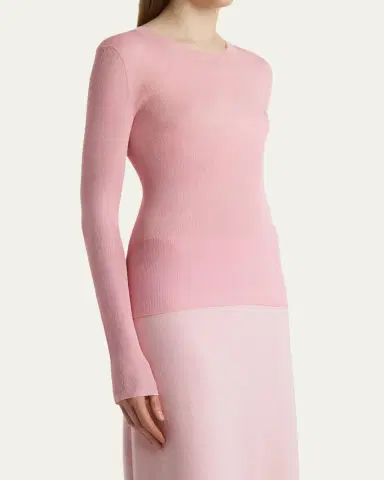 Khaite Mosi Silk Rib Long-Sleeve Top | Thumbnail 5