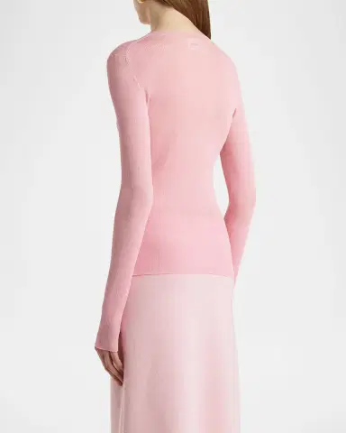 Khaite Mosi Silk Rib Long-Sleeve Top | Thumbnail 7