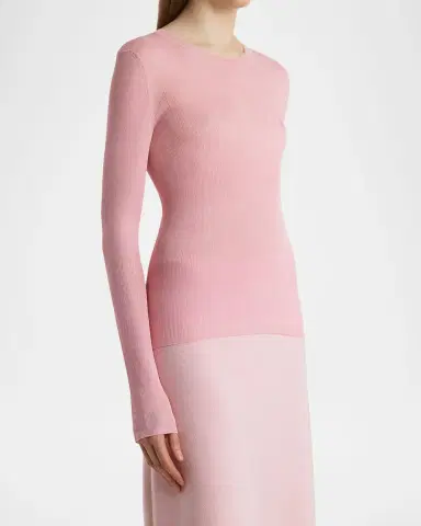 Khaite Mosi Silk Rib Long-Sleeve Top | Thumbnail 9