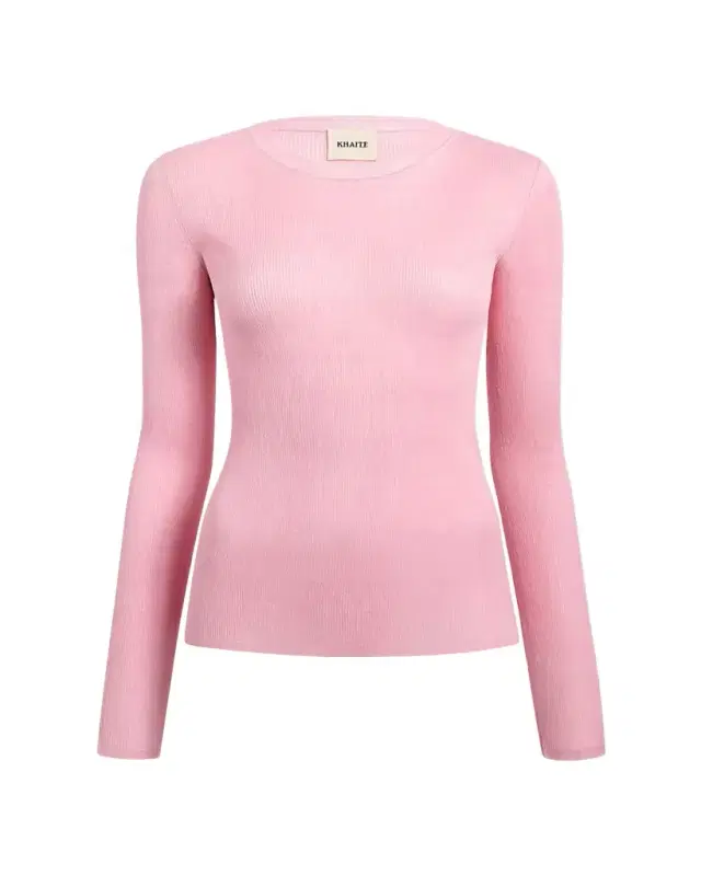 Mosi Silk Rib Long-Sleeve Top