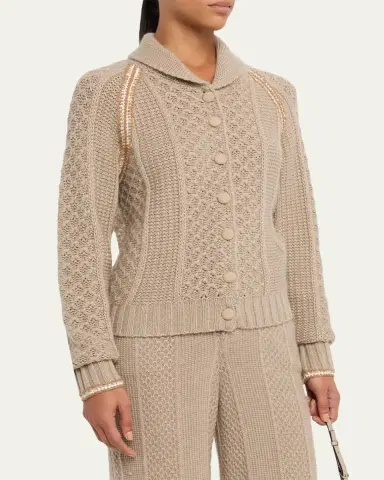 Guest in Residence Marlowe Wool Cashmere Cable Cardigan | Thumbnail 4