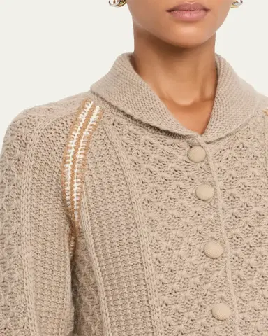 Guest in Residence Marlowe Wool Cashmere Cable Cardigan | Thumbnail 5