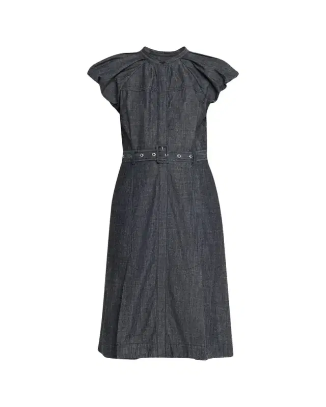 Belted Denim Midi Shirtdress