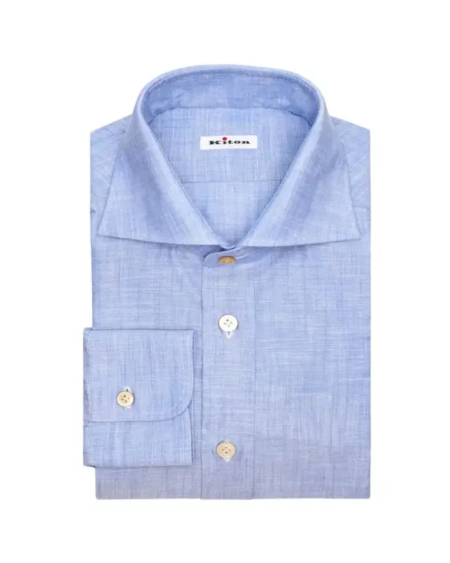 Men's Cotton Voile Spread Collar Dress Shirt