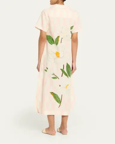 Verandah Magnolia Check Midi Kaftan | Thumbnail 3