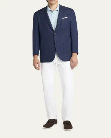 Kiton Men's Micro-Herringbone Single-Breasted Sport Coat | Thumbnail 2 Kiton Men's Micro-Herringbone Single-Breasted Sport Coat | Thumbnail 2