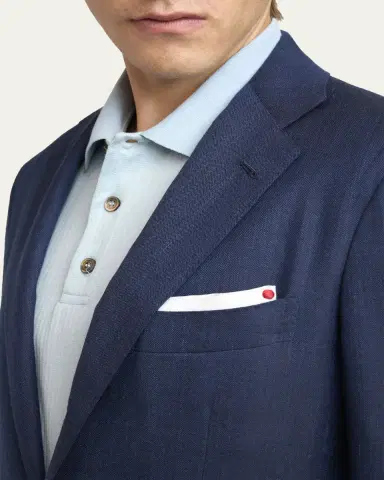 Kiton Men's Micro-Herringbone Single-Breasted Sport Coat | Thumbnail 5 Kiton Men's Micro-Herringbone Single-Breasted Sport Coat | Thumbnail 5