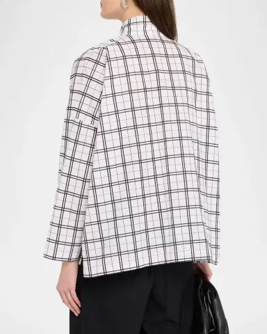 Eskandar A-Line Plaid Cotton Shirt | Thumbnail 7 Eskandar A-Line Plaid Cotton Shirt | Thumbnail 7