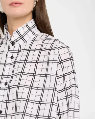 Eskandar A-Line Plaid Cotton Shirt | Thumbnail 9 Eskandar A-Line Plaid Cotton Shirt | Thumbnail 9