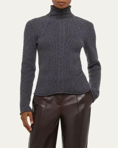 Helmut Lang Cable Turtleneck Sweater | Thumbnail 4 Helmut Lang Cable Turtleneck Sweater | Thumbnail 4