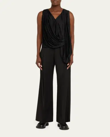 Loewe Leather Logo-Band Straight-Leg Tailored Trousers | Thumbnail 2 Loewe Leather Logo-Band Straight-Leg Tailored Trousers | Thumbnail 2
