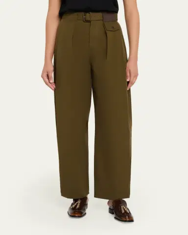 Loewe Cotton and Silk Straight-Leg Trousers | Thumbnail 4 Loewe Cotton and Silk Straight-Leg Trousers | Thumbnail 4
