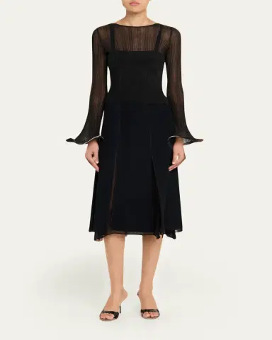 Simkhai Maebry Long-Sleeve Rib-Knit Top | Thumbnail 2
