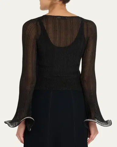 Simkhai Maebry Long-Sleeve Rib-Knit Top | Thumbnail 3